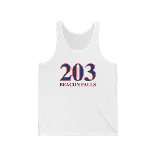 203 Beacon Falls Red White & Blue Unisex Jersey Tank Top