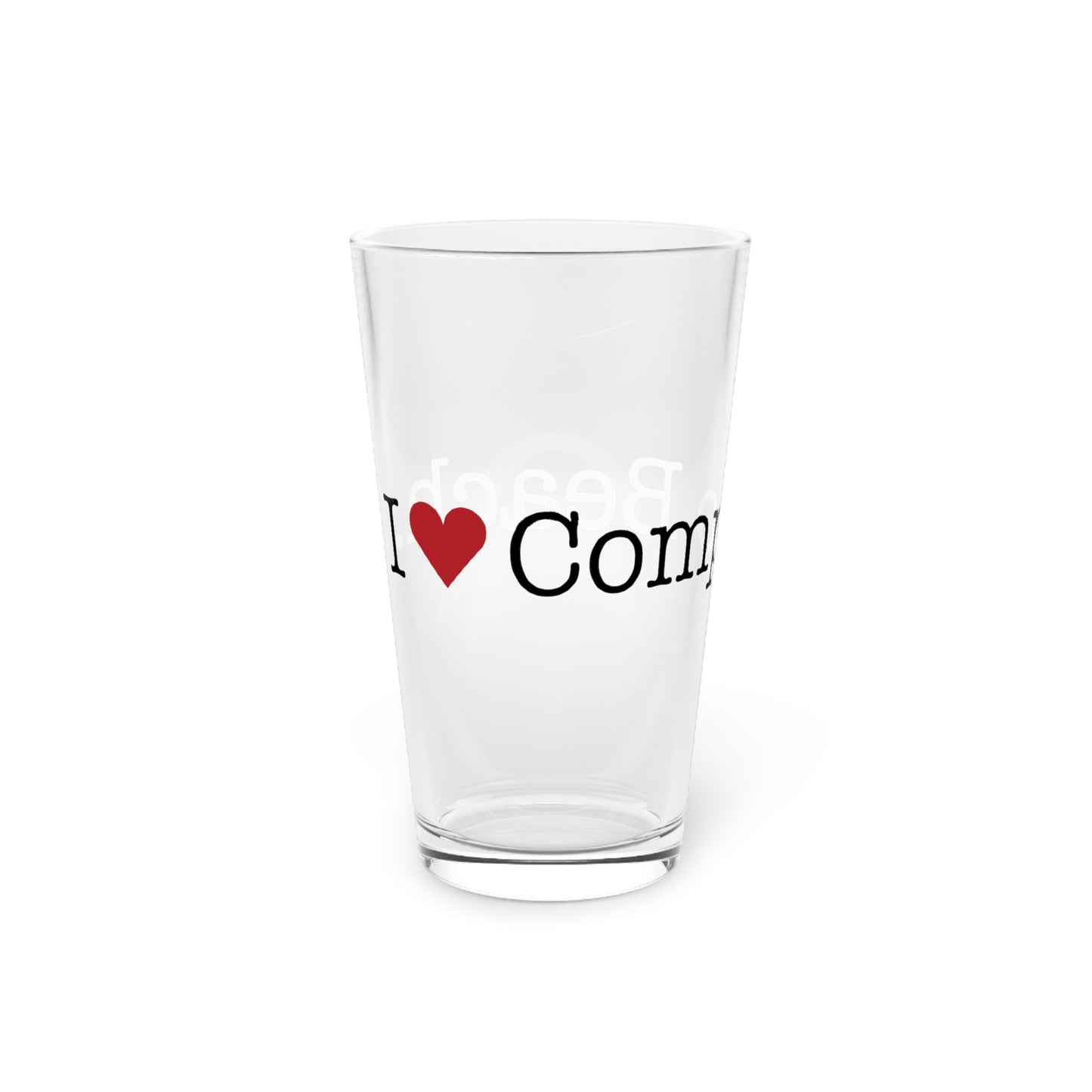 I Heart Compo Beach. Pint Glass, 16oz