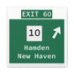 Vintage WCP Exit 60 Sign Matte Canvas, Stretched, 1.25"