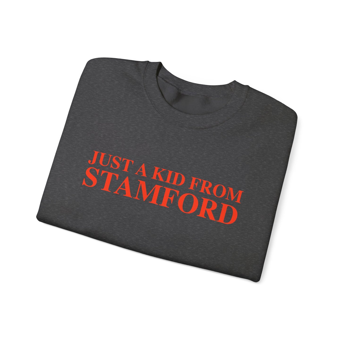 Just a kid from Stamford Unisex Heavy Blend™ Crewneck Sweatshirt