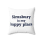 Simsbury is My Happy Place Polyester Square Pillow