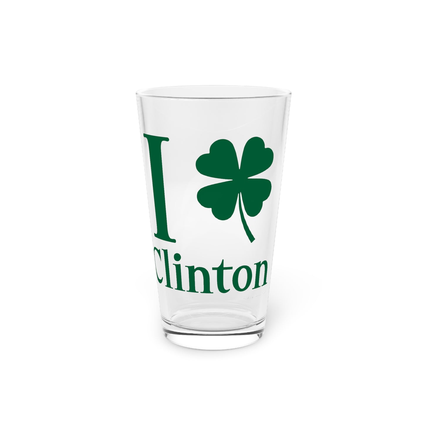 I Clover Clinton  Flag Pint Glass, 16oz