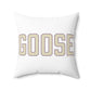 Goose Zip Code Cream & Purple Spun Polyester Square Pillow