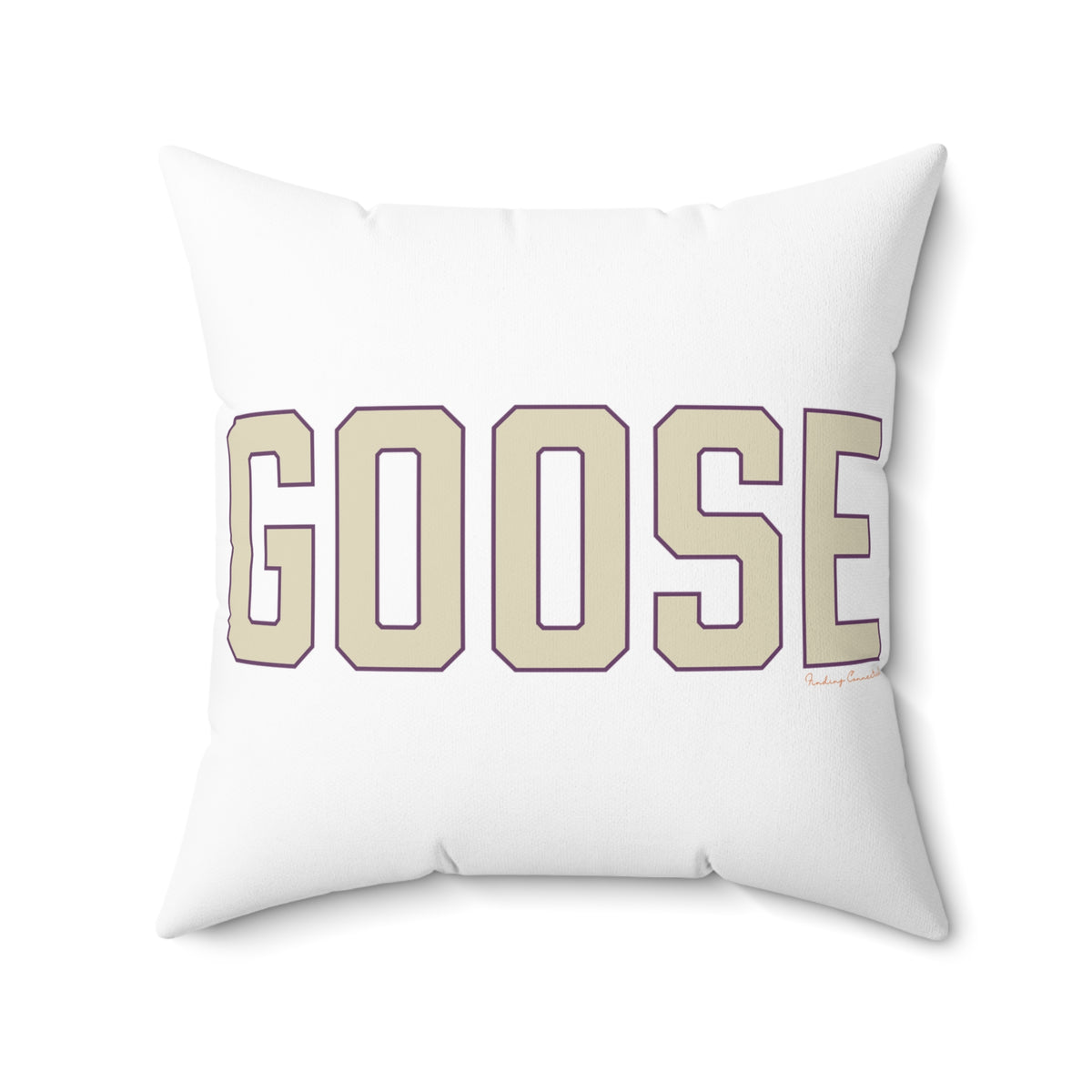 Goose Zip Code Cream & Purple Spun Polyester Square Pillow