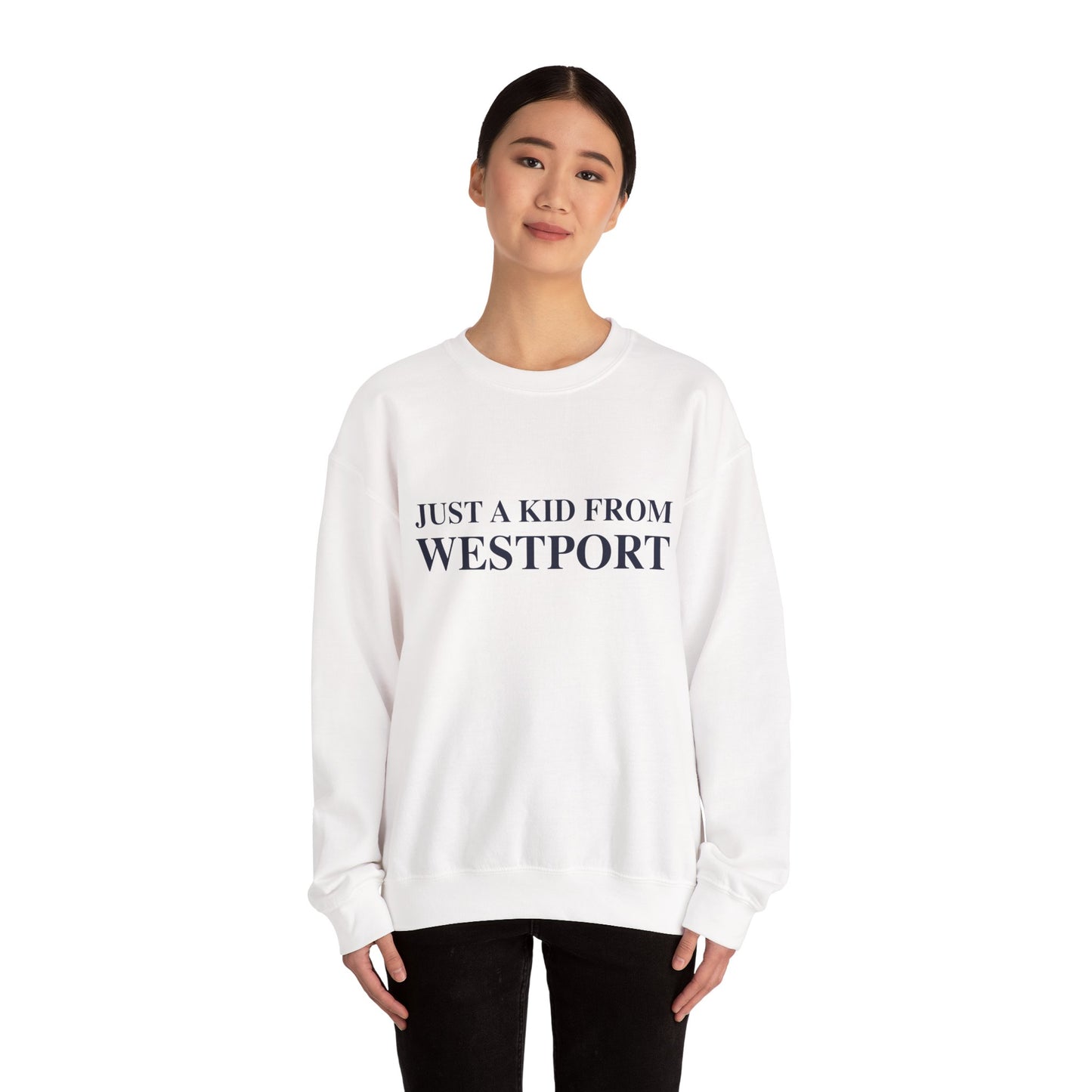 Just a kid from Westport Unisex Heavy Blend™ Crewneck Sweatshirt