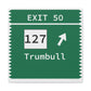 Vintage Merritt Parkway Exit 50 Sign Matte Canvas, Stretched, 1.25"