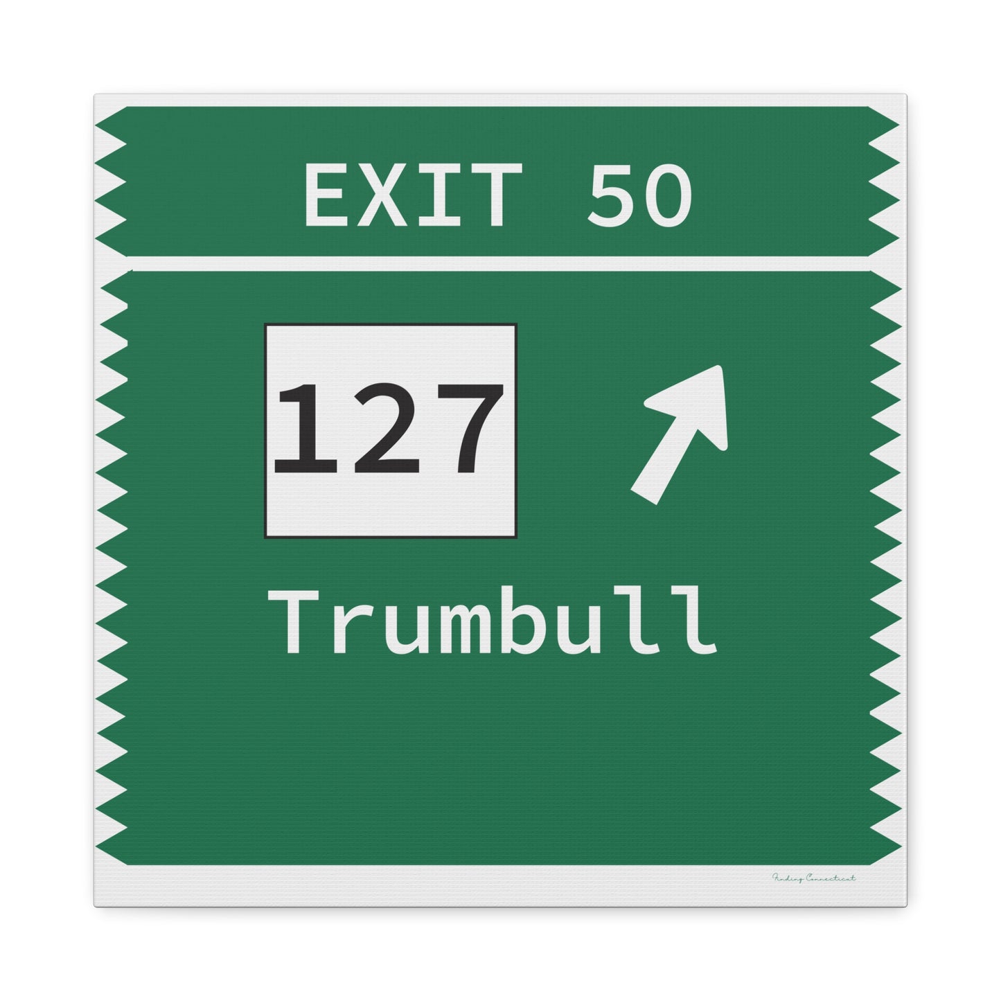 Vintage Merritt Parkway Exit 50 Sign Matte Canvas, Stretched, 1.25"