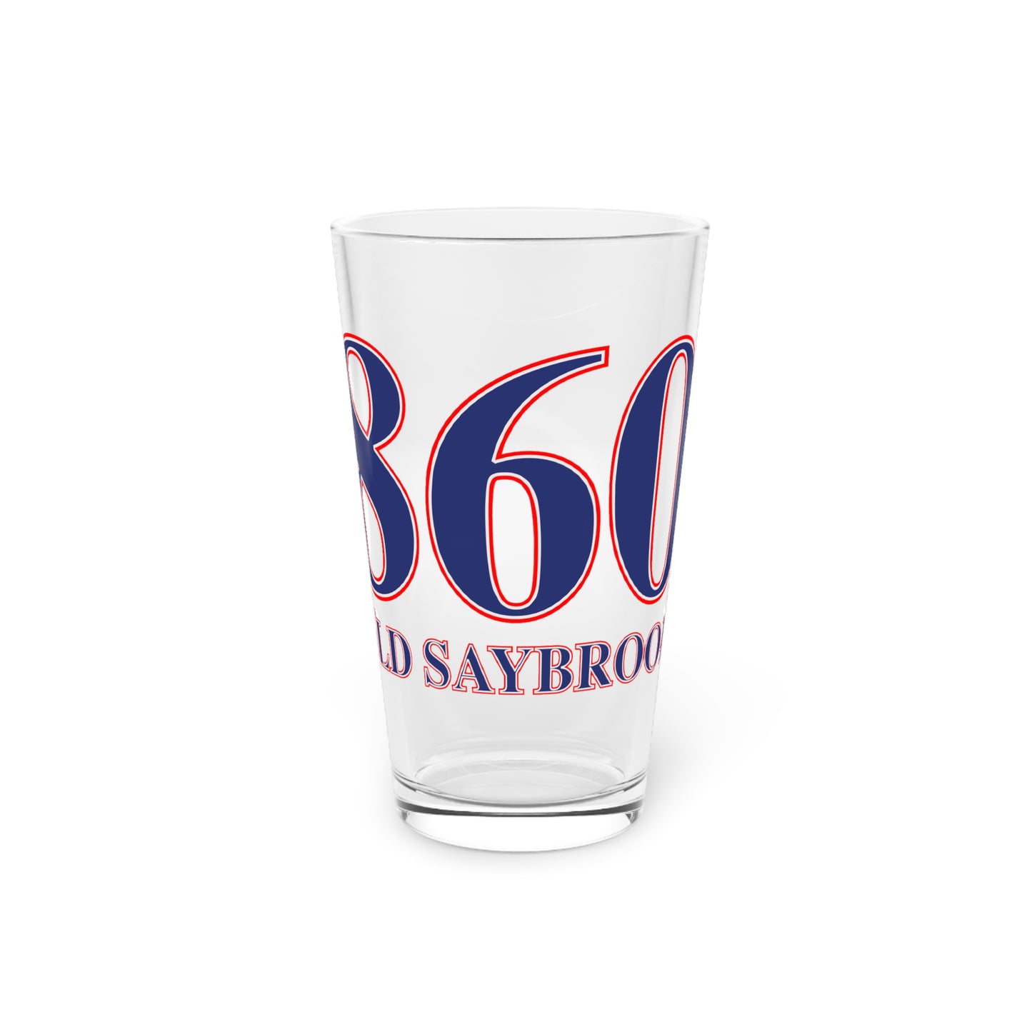 860 Old Saybrook Red, White & Blue Pint Glass, 16oz