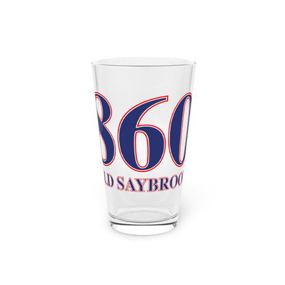 860 Old Saybrook Red, White & Blue Pint Glass, 16oz