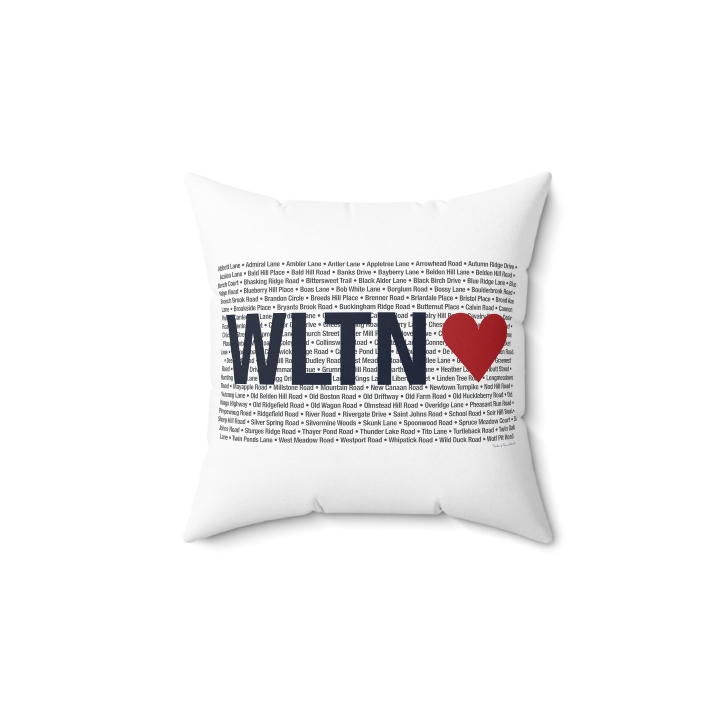 Wilton Love Spun Polyester Square Pillow