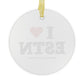 I Heart ESTN Glass Ornaments