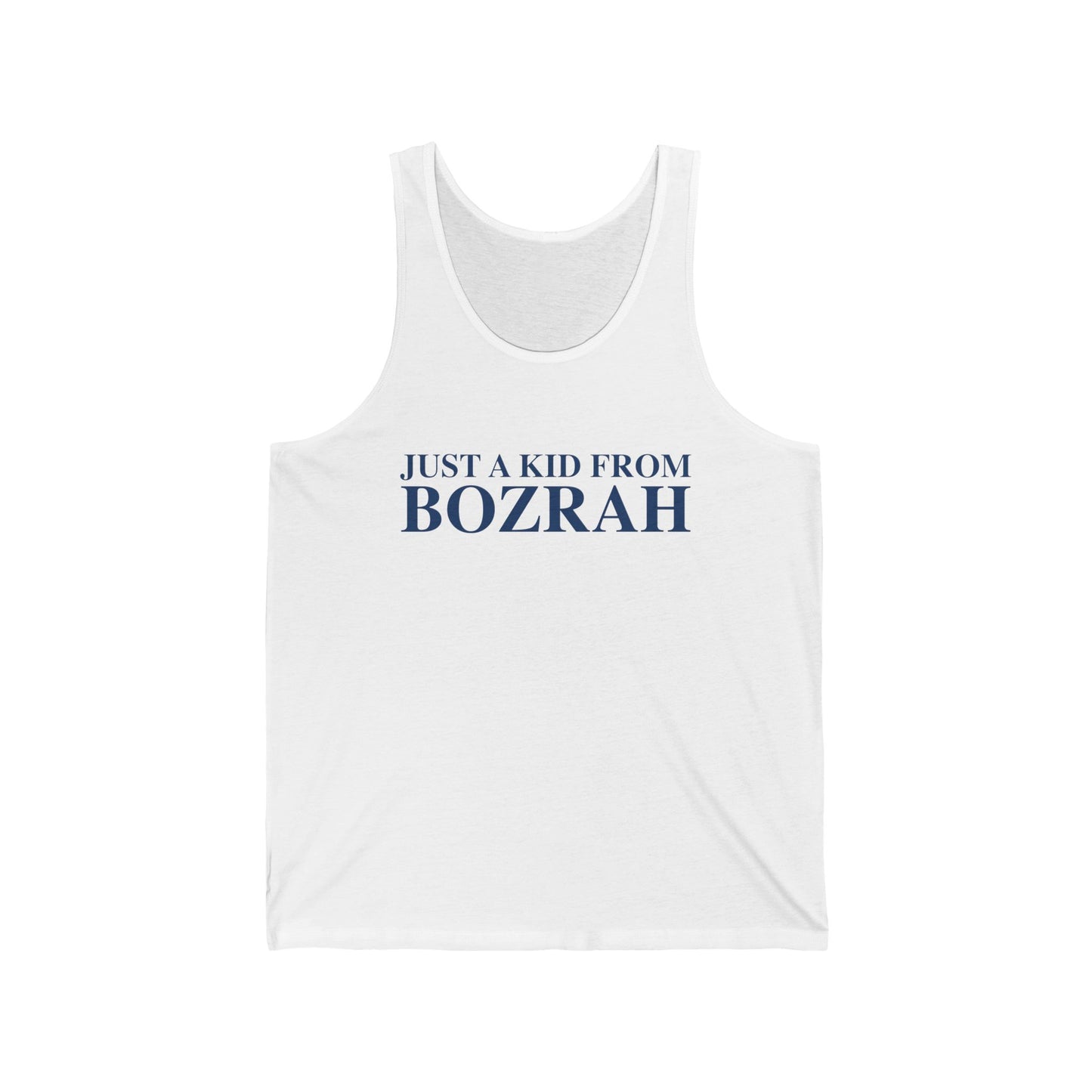 Just a kid from Bozrah Unisex Jersey Tank Top
