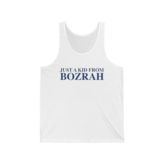 Just a kid from Bozrah Unisex Jersey Tank Top