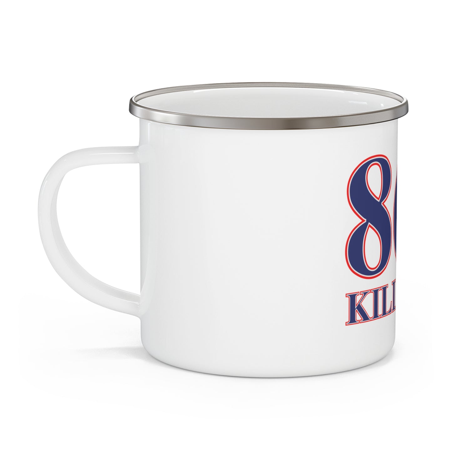 860 Killingly Red, White & Blue Enamel Camping Mug