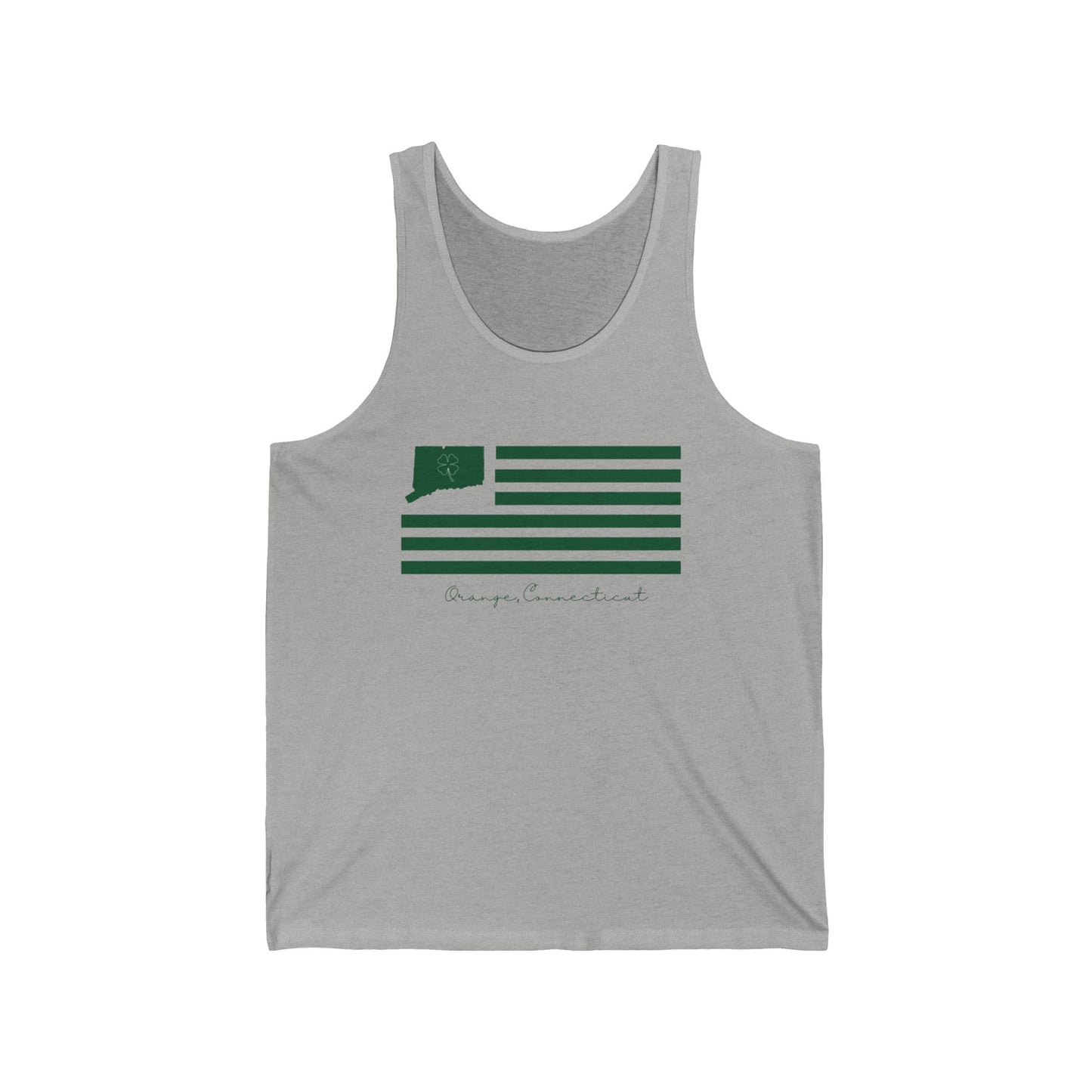 Orange Connecticut St. Patrick’s Day Flag Unisex Jersey Tank Top