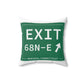 Vintage Exit 68N-E WCP Sign Spun Polyester Square Pillow