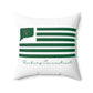Roxbury Connecticut St. Patrick’s Day Flag  Spun Polyester Square Pillow