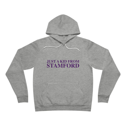 Just a kid from Stamford Unisex Sponge Fleece Pullover Hoodie