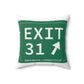 Vintage Exit 31 Merritt Parkway Sign Spun Polyester Square Pillow