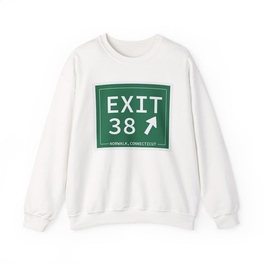 Vintage Exit 38 Merritt Parkway Sign Unisex Heavy Blend™ Crewneck Sweatshirt