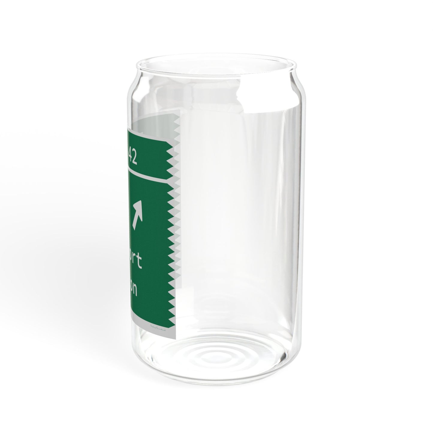 Vintage Merritt Parkway Exit 42 Sign Sipper Glass, 16oz