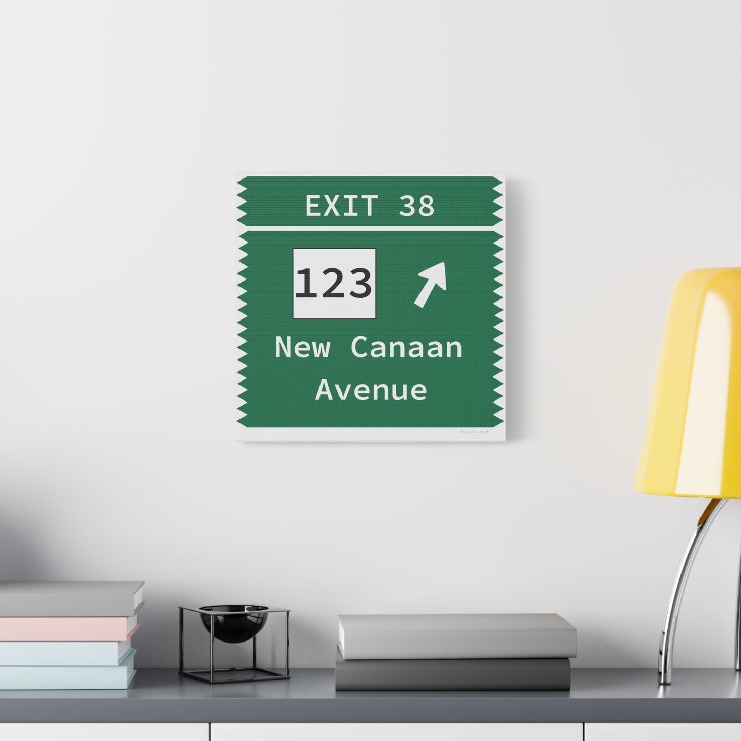 Vintage Merritt Parkway Exit 38 Sign Matte Canvas, Stretched, 1.25"