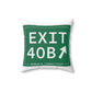 Vintage Exit 40B Merritt Parkway Sign Spun Polyester Square Pillow