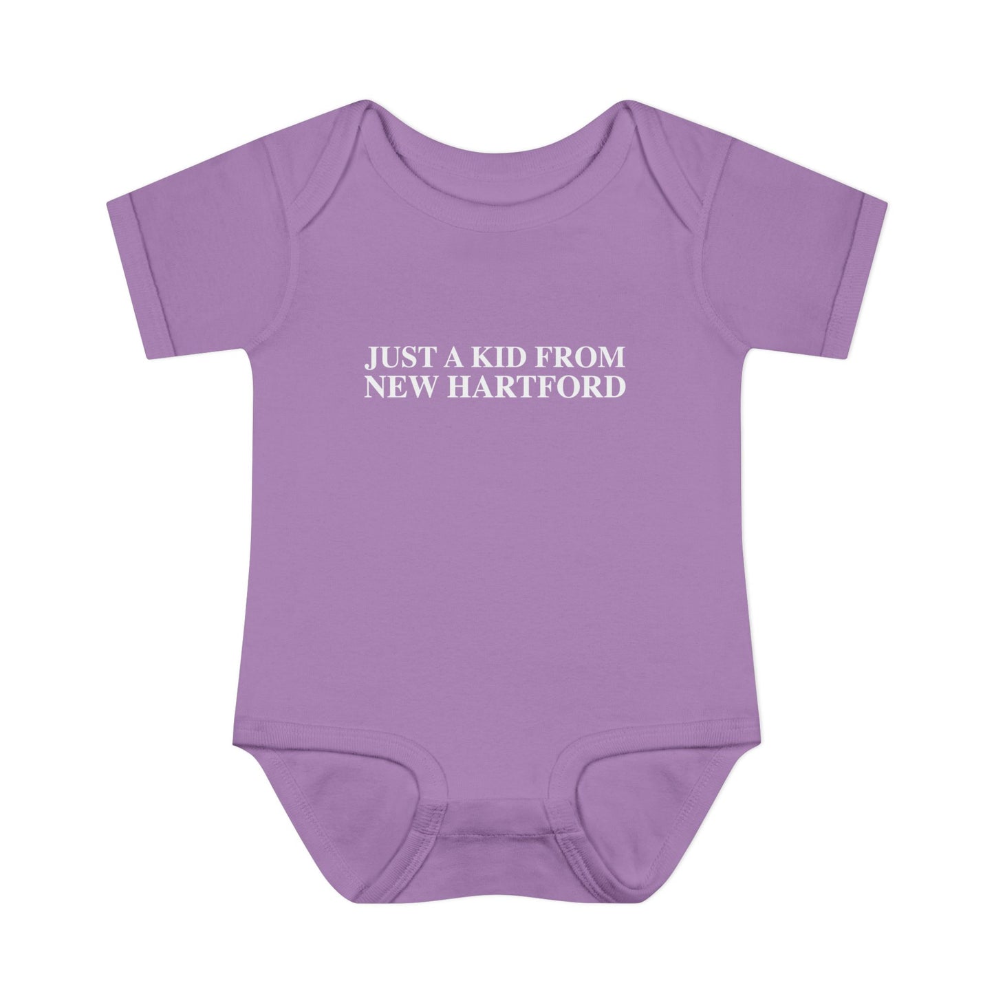 Just a kid from New Hartford Infant Baby Rib Bodysuit