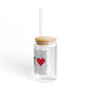 Bridgeport Love Glass Can with Straw and Lid, 16oz