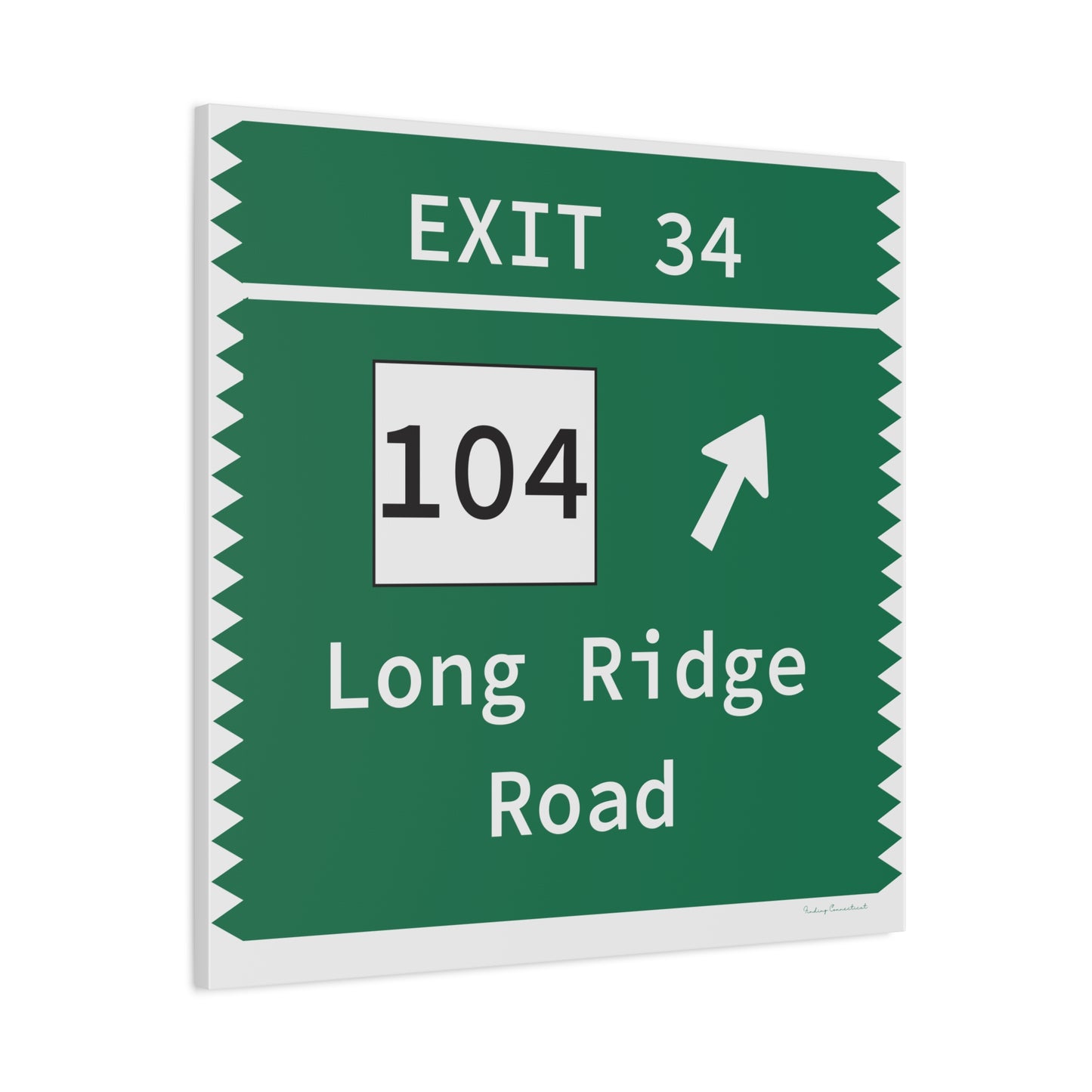 Vintage Merritt Parkway Exit 34 Sign Matte Canvas, Stretched, 1.25"