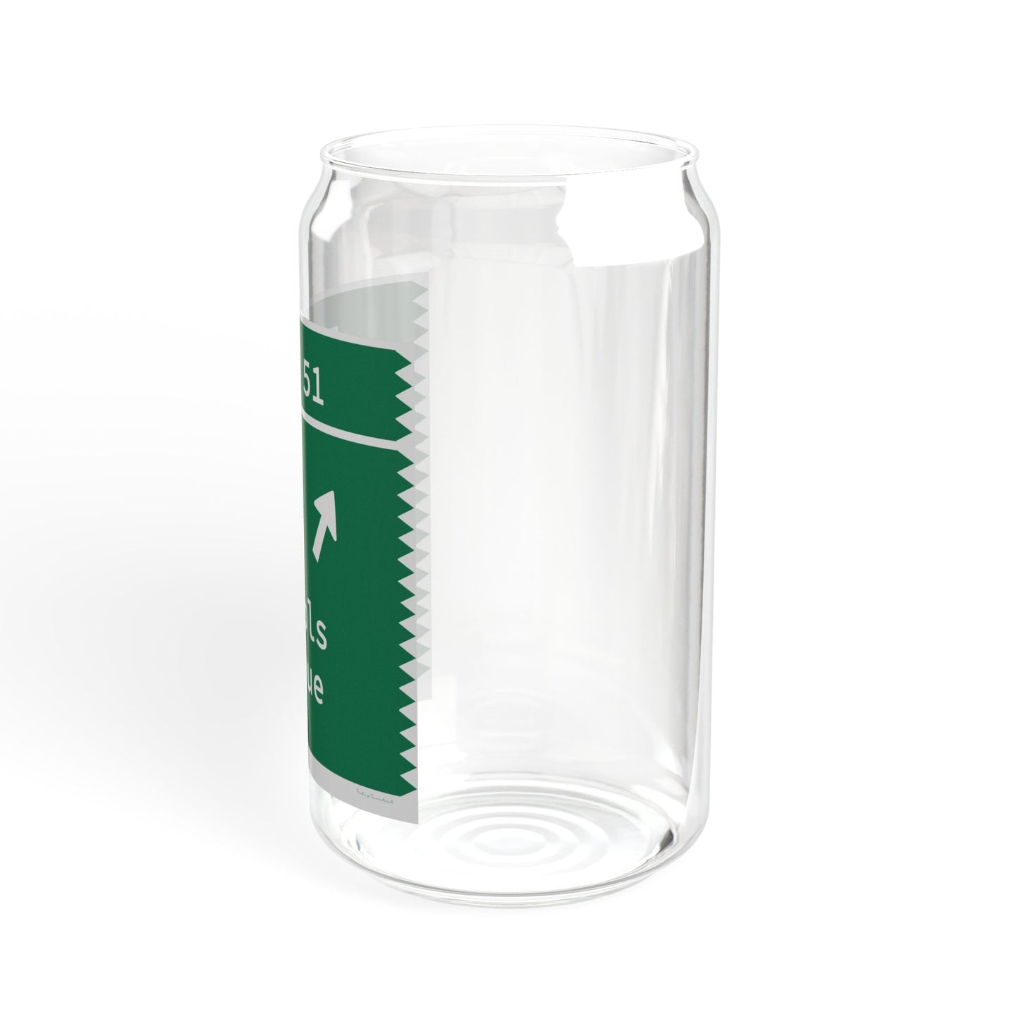 Vintage Merritt Parkway Exit 51 Sign Sipper Glass, 16oz