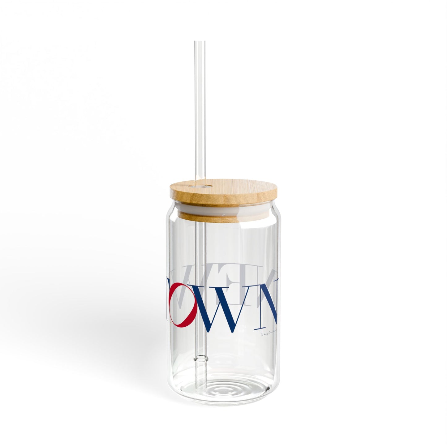 41 Tilt Newtown Glass Can with Straw and Lid, 16oz