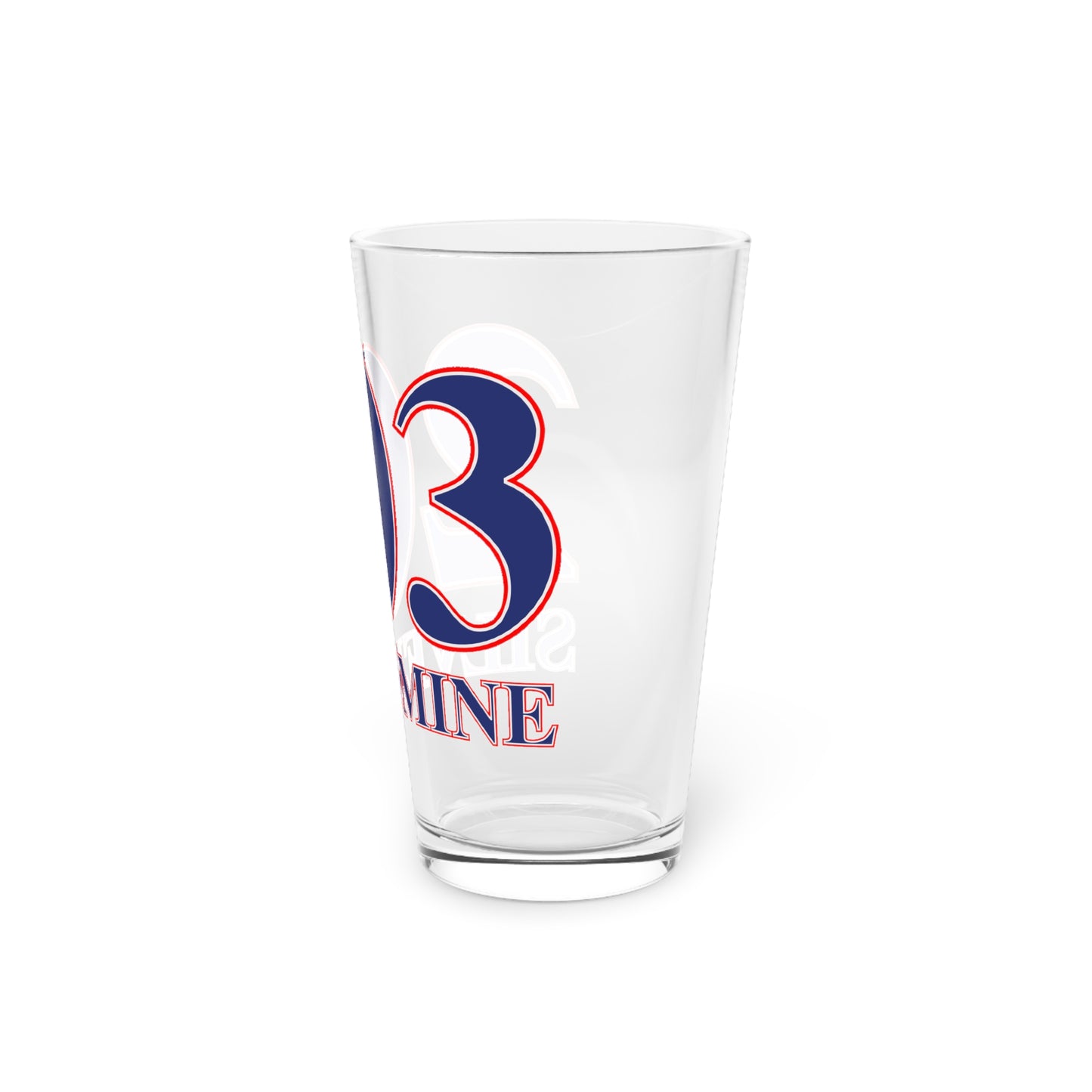 203 Silvermine Red, White & Blue Pint Glass, 16oz