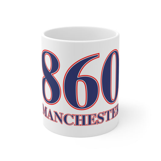 860 Manchester Red, White & Blue Mug 11oz