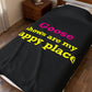 Goose Shows Are My Happy Place  - Yellow & Pink Velveteen Plush Blanket