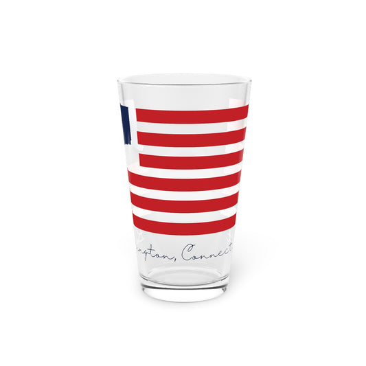 Burlington Connecticut Flag Pint Glass, 16oz
