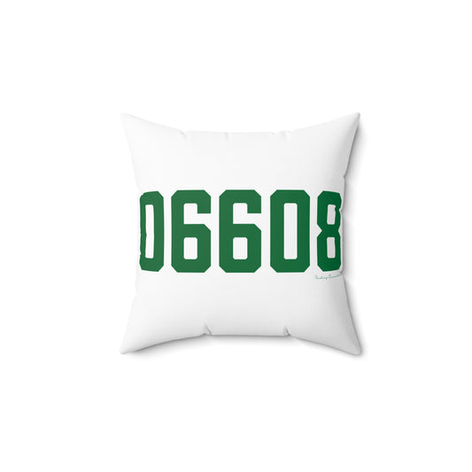 06608 Bridgeport Connecticut Zip Code Spun Polyester Square Pillow