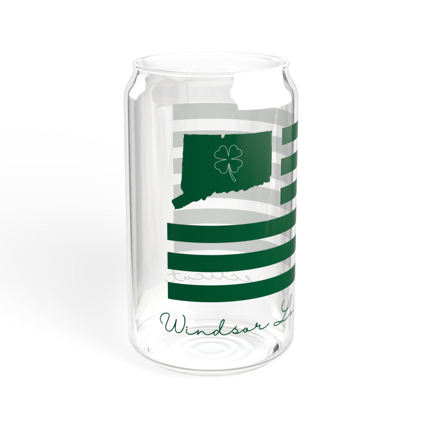 Windsor Locks Connecticut St. Patrick’s Day Flag Sipper Glass, 16oz