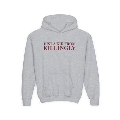 Just a kid from Killingly Youth Heavy Blend Hooded Sweatshirt