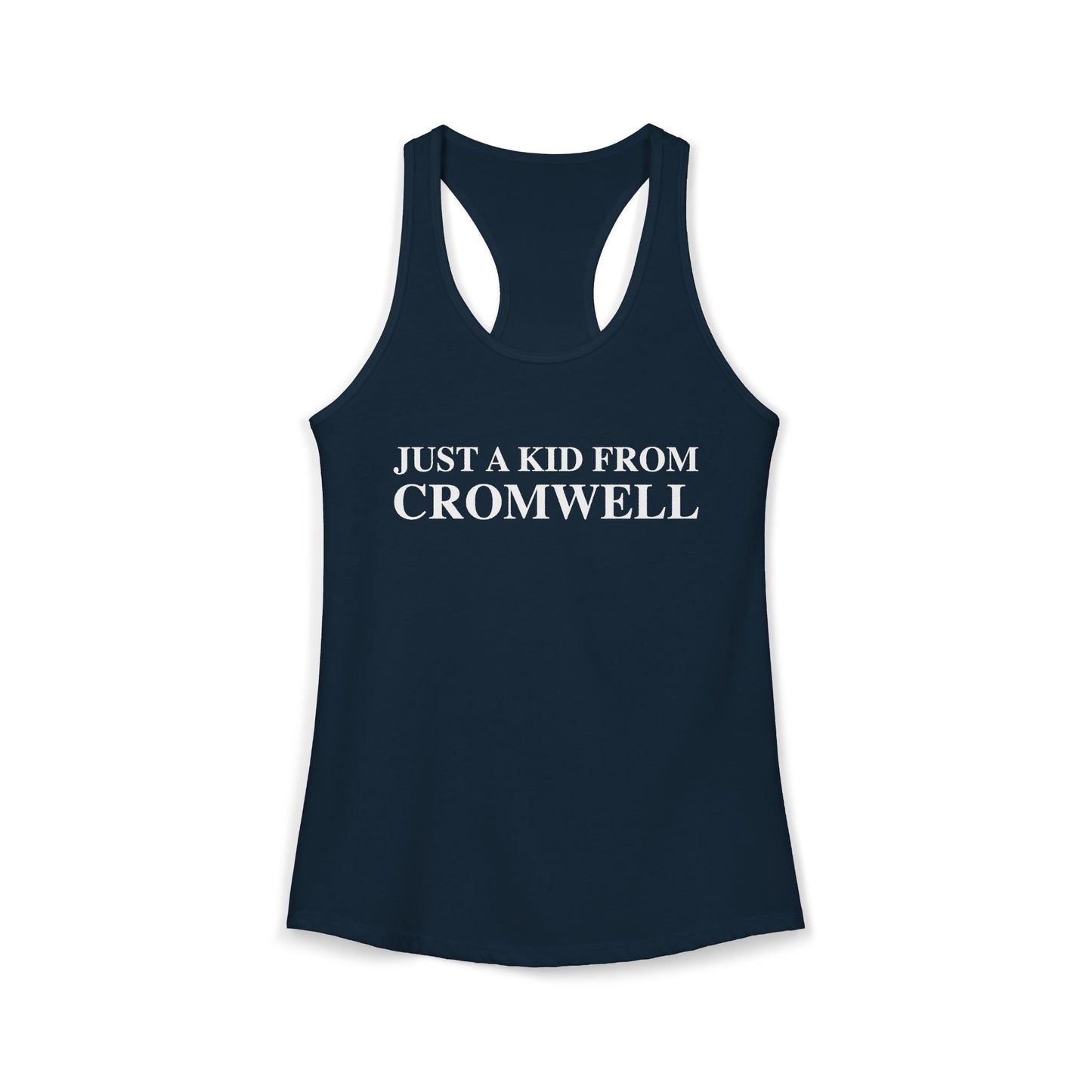 Just a kid from Cromwell Women's Ideal Racerback Tank Top
