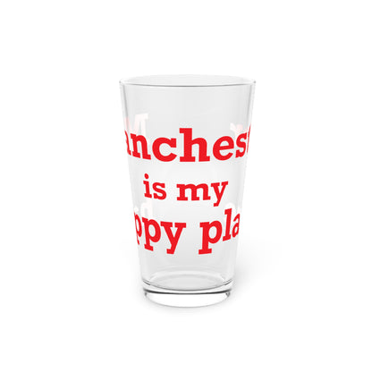 Manchester is My Happy Place Pint Glass, 16oz