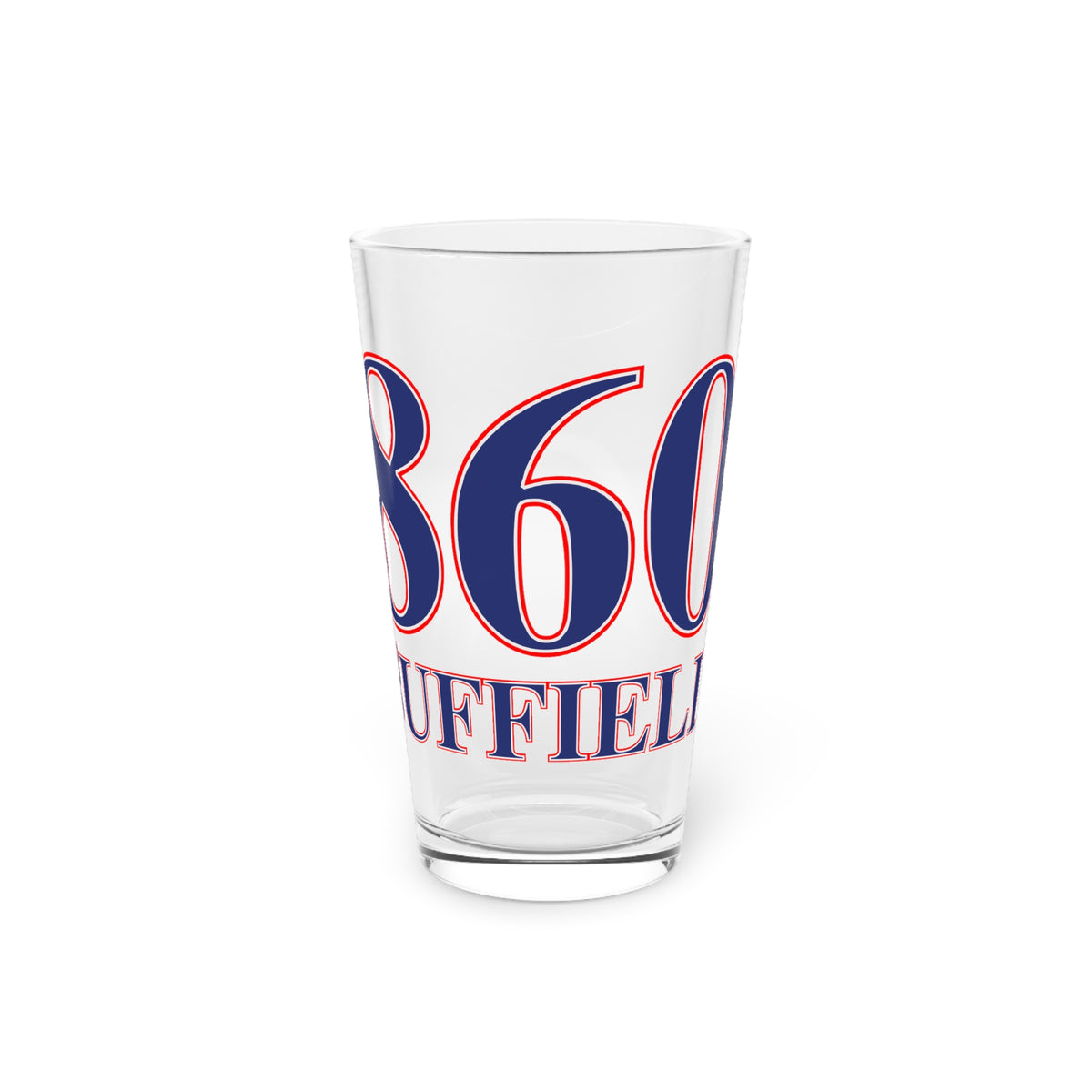 860 Suffield Red, White & Blue Pint Glass, 16oz