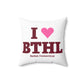 I Heart BTHL Spun Polyester Square Pillow