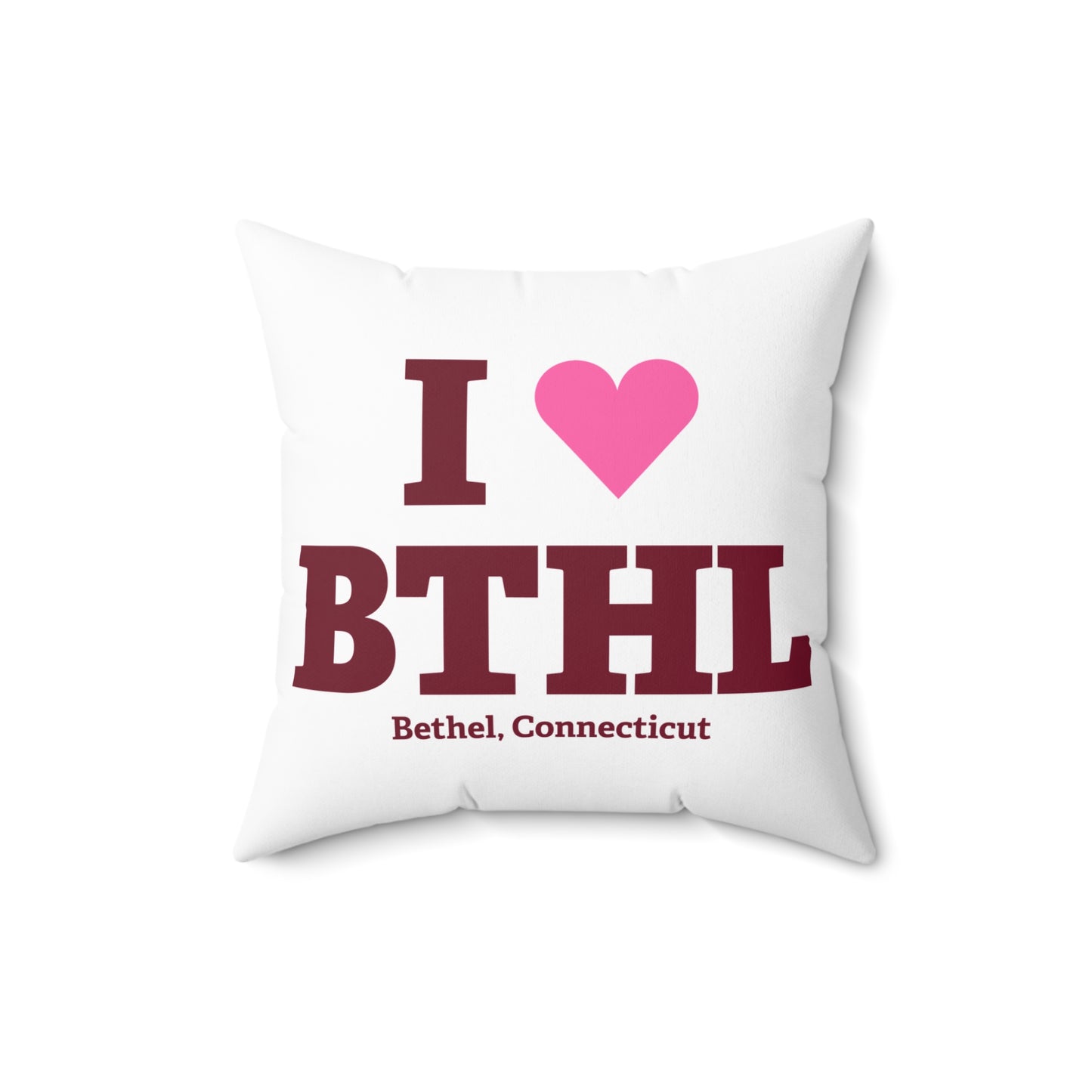 I Heart BTHL Spun Polyester Square Pillow