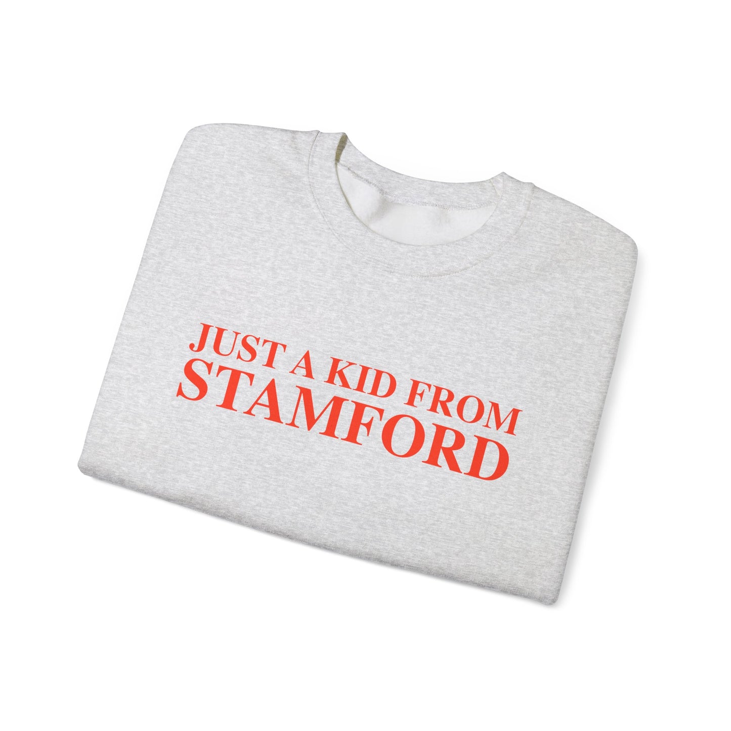 Just a kid from Stamford Unisex Heavy Blend™ Crewneck Sweatshirt