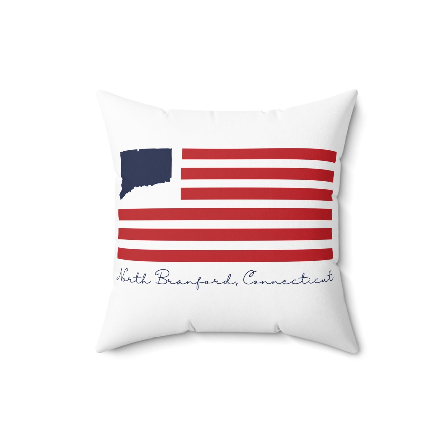 North Branford Connecticut Flag Spun Polyester Square Pillow