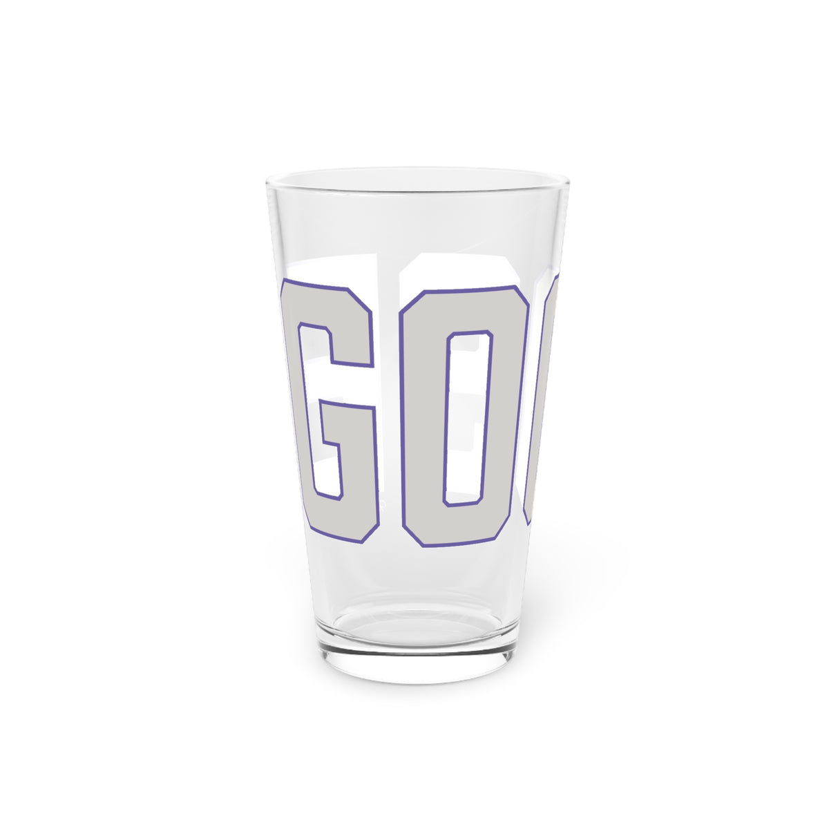 Goose Zip Code Gray & Purple Pint Glass, 16oz