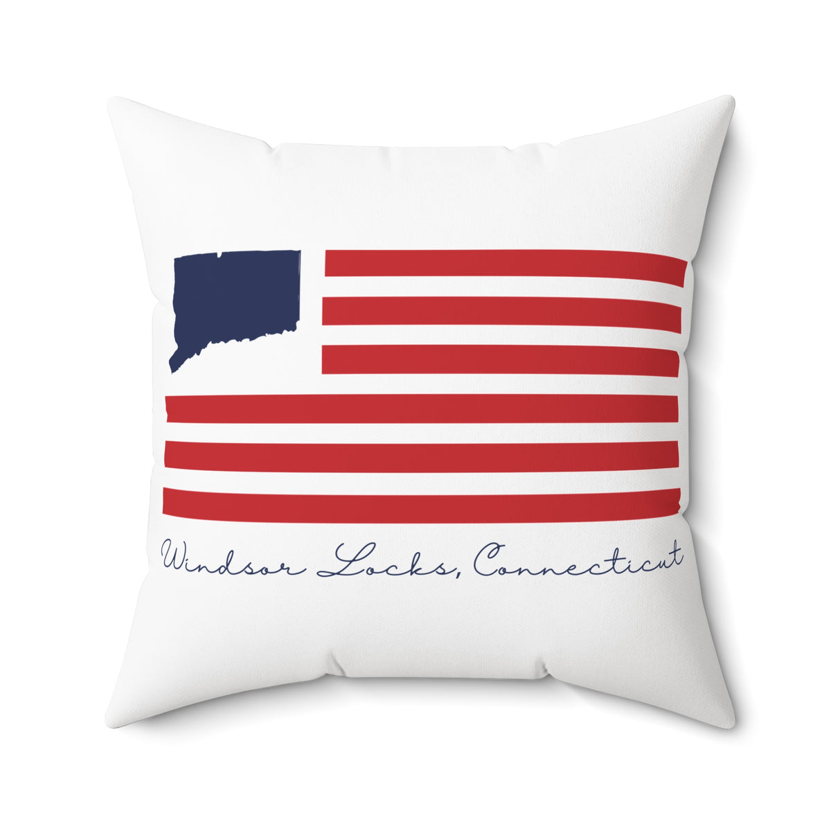 Windsor Locks Connecticut Flag Spun Polyester Square Pillow