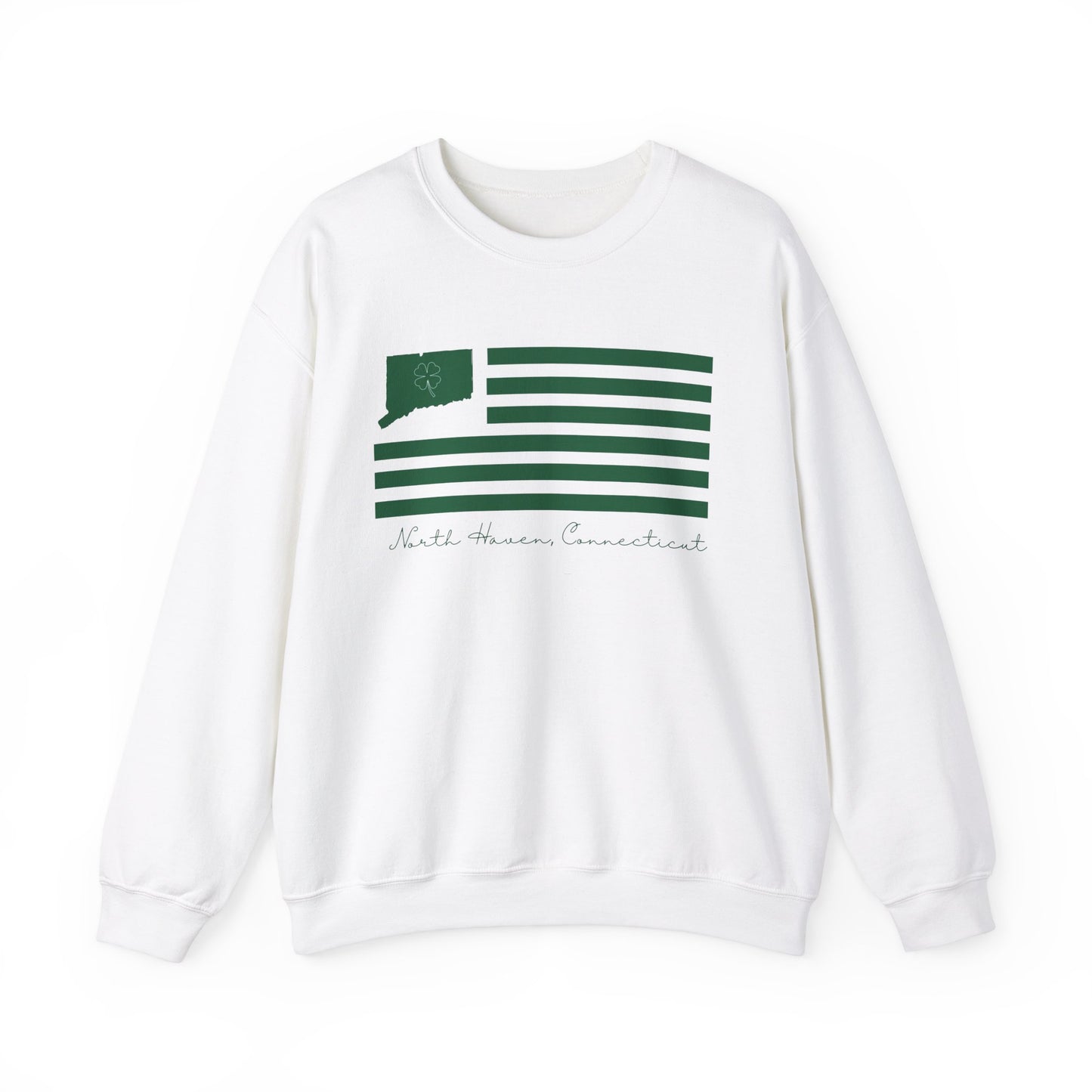 North Haven Connecticut St Patrick’s Day Flag Unisex Heavy Blend™ Crewneck Sweatshirt