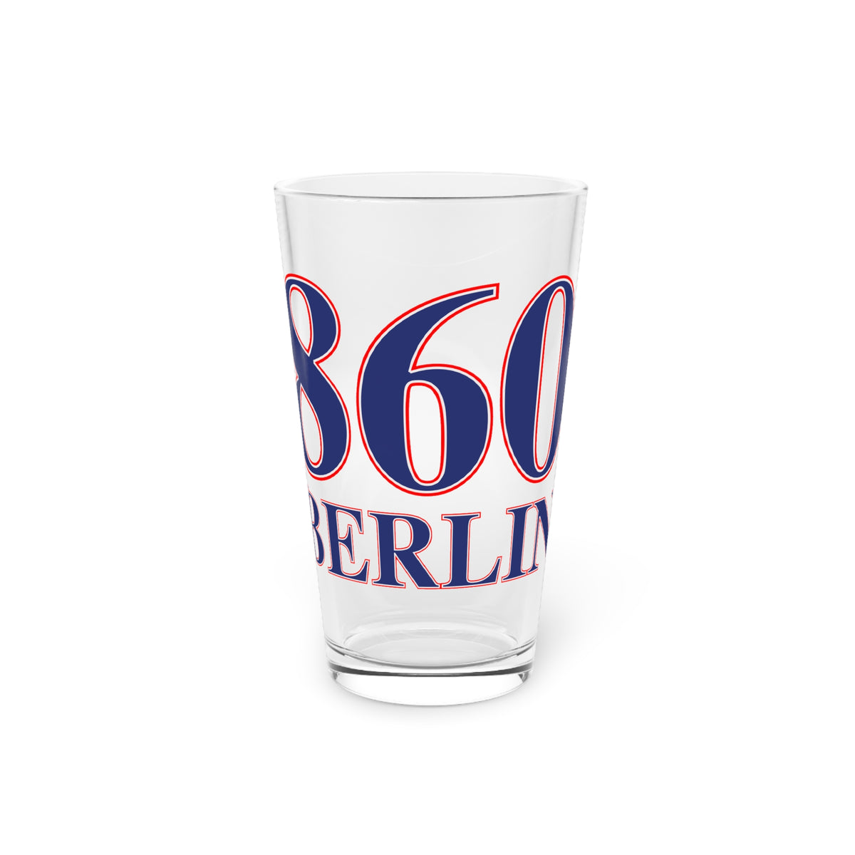 860 Berlin Red, White & Blue Pint Glass, 16oz